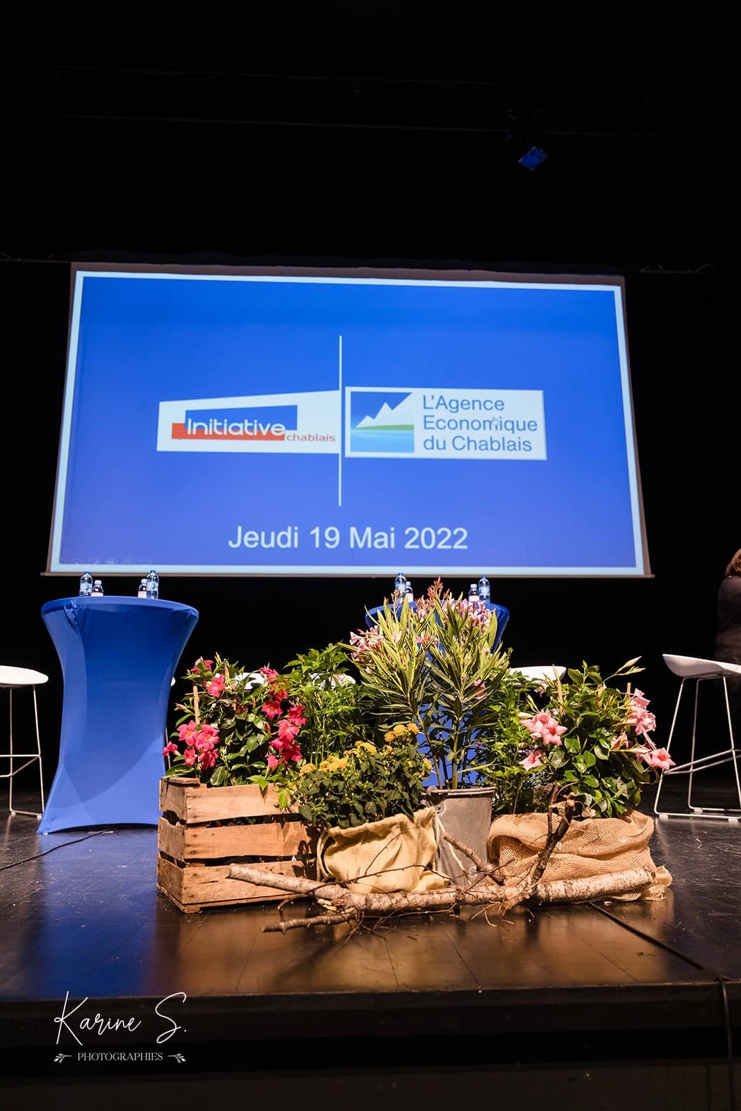 Décor de scène avec des plantes